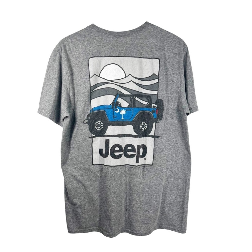JEEP Jedco Graphic T-Shirt Grey with Jeep Size Large